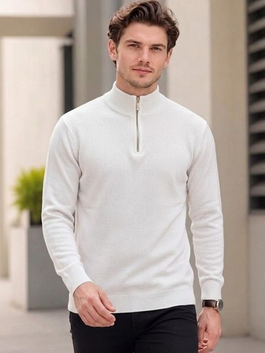 Men knitted jumper - knitted,